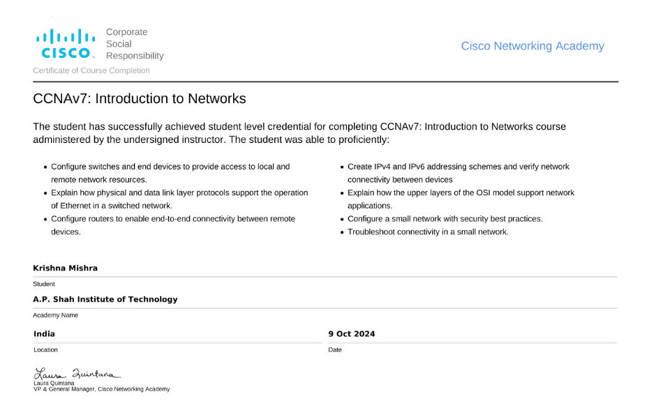 Cisco Intro to network